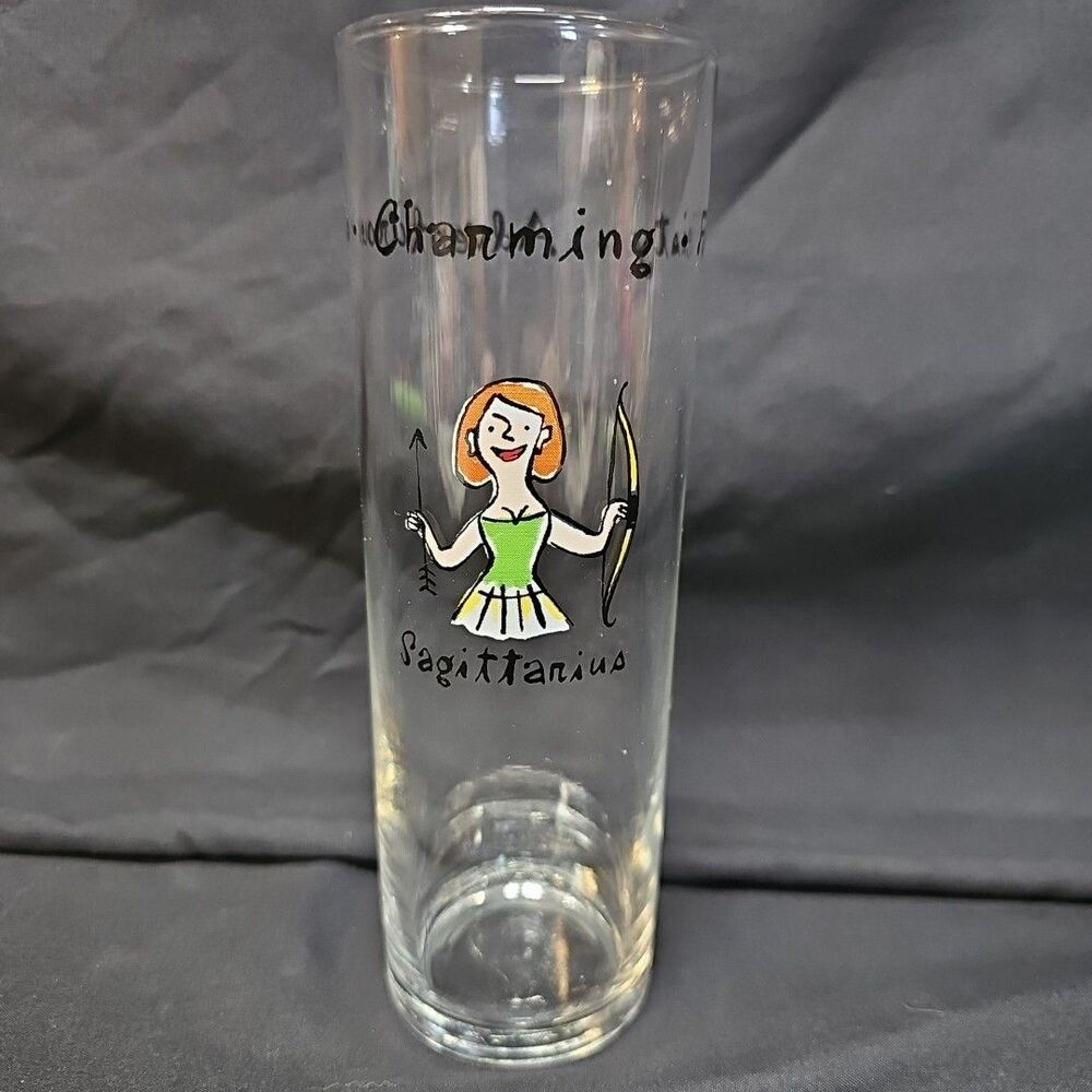 Vintage POTTERY BARN  What's Your Sign ZODIAC Sagittarius Libbey Highball Glass